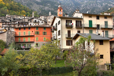 Houses of poor small city in mountainsの写真素材