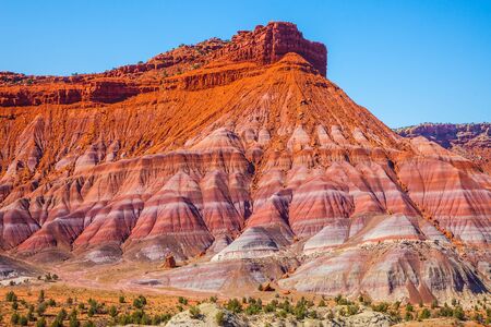 Grandiose mountains of red sandstone. Arizona, Utah.Paria Canyon-Vermilion Cliffs Wilderness Area. Independent travel to the USA. The concept of active, extreme and photo tourismの写真素材