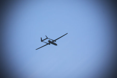 The pilotless plane on air celebratory parade in Tel-Aviv