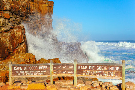 The famous Cape of Good Hope at the southern tip of the Cape Peninsula, South Africa. Powerful ocean...