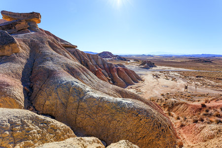 Bardenas Reales. The Spanish province of Navarre. Biosphere Reserve. Journey to the warm Spanish autumnの写真素材