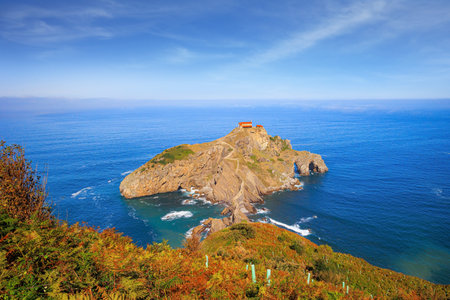 Gastelugache is an island on the coast of the Atlantic coast, Basque Country. The most unusual  beach in the Bay of Biscayの写真素材