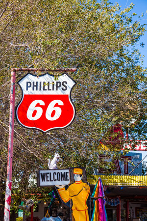 ROUTE 66, ARIZONA, USA - OCTOBER 8, 2009: Funny decorations and details. Mother Roads is the first...