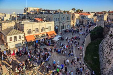 JERUSALEM, ISRAEL - SEPTEMBER 20, 2018: Jerusalem is one of the oldest cities in the world. Streets...