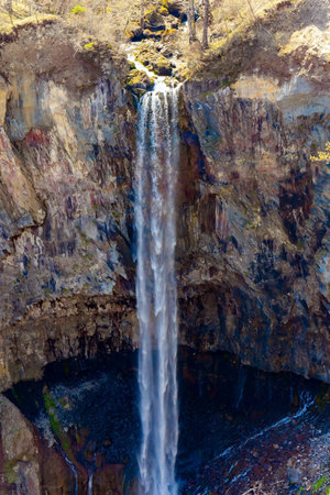 Journey to distant exotic Japan. Kegon Falls is one of the most beautiful natural wonders of Japan in the city of Nikko and was formed by the eruption of the Nantai volcano.の写真素材