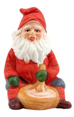Vintage figurine of a "nisse", and traditional scandinavian santaの写真素材