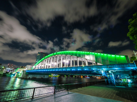 Eitai bridge at nightの写真素材