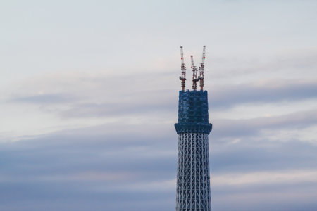 Under Tokyo Sky Tree constructionのeditorial素材