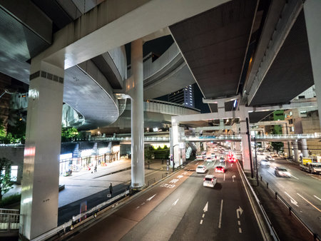 Junction in Japan Night viewのeditorial素材