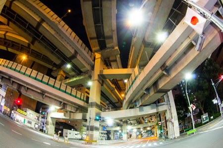 Junction in Japan Night viewのeditorial素材