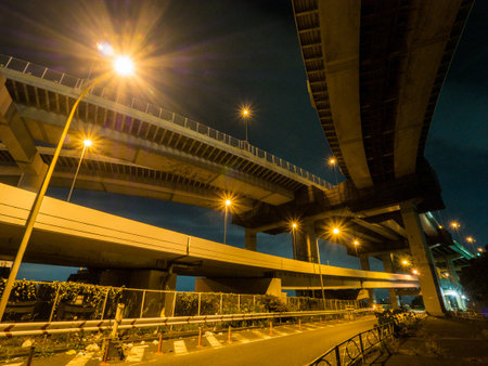 Junction in Japan Night viewのeditorial素材