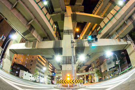 Junction in Japan Night viewの写真素材