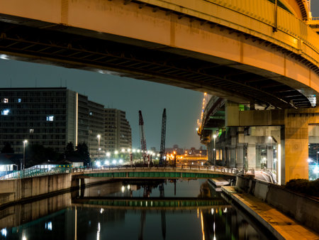 Junction in Japan Night viewのeditorial素材