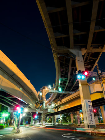 Junction in Japan Night viewのeditorial素材