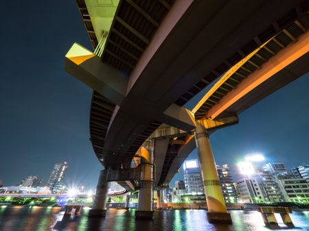 Junction in Japan Night viewのeditorial素材