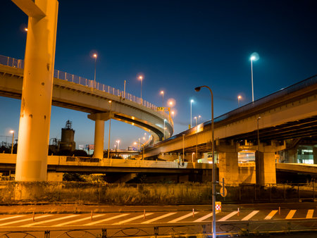 Junction in Japan Night viewのeditorial素材