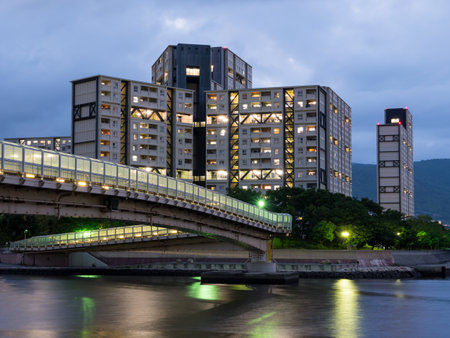 Housing complex Night Viewのeditorial素材