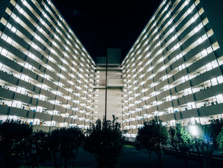 Housing complex Night Viewのeditorial素材