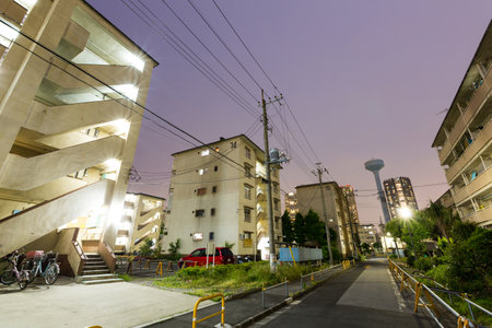 Housing complex Night Viewのeditorial素材