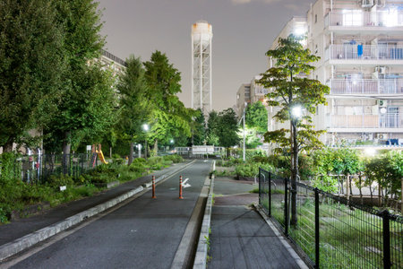 Housing complex Night Viewのeditorial素材