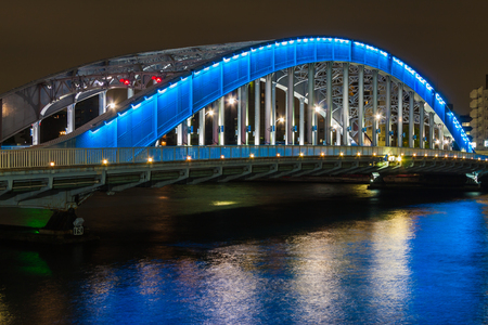 Bridge in Japan Night viewの写真素材