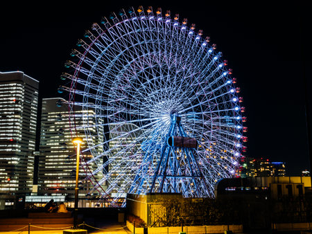 Amusement park in Japan Night viewのeditorial素材