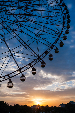 Ferris wheel Morning glowの写真素材