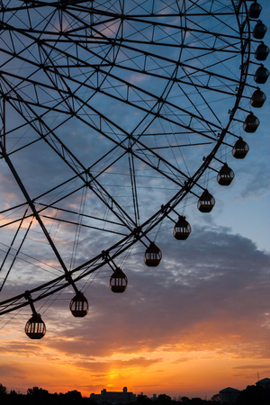Ferris wheel Morning glowの写真素材