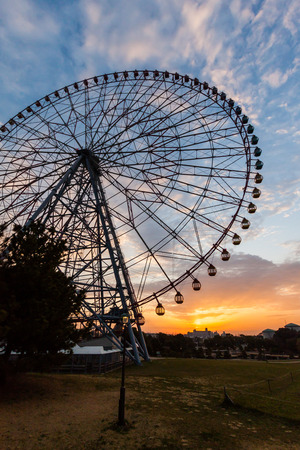 Ferris wheel Morning glowの写真素材