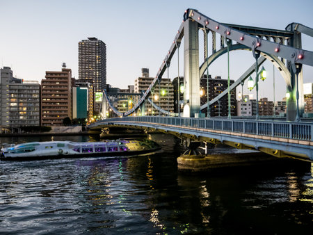 Bridge in Japan Night viewのeditorial素材
