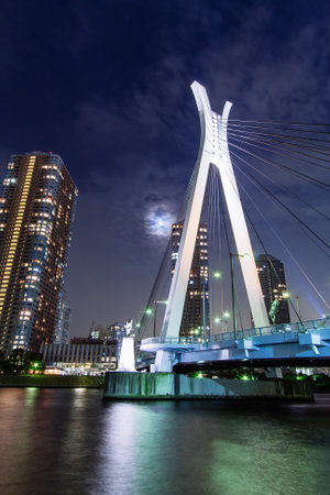 Bridge in Japan Night viewのeditorial素材