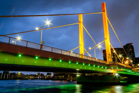 Bridge in Japan Night viewのeditorial素材