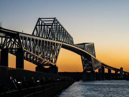 Bridge in Japan Night viewの写真素材