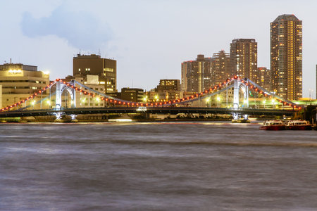 Bridge in Japan Night viewのeditorial素材