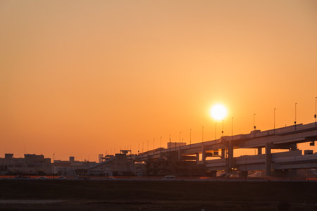 Evening landscapeのeditorial素材