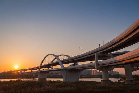 Bridge in Japan Eveningの写真素材