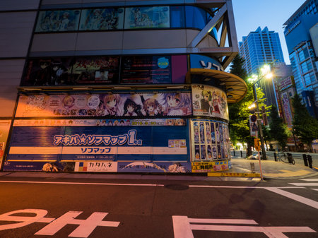 Tokyo Akihabara night viewのeditorial素材