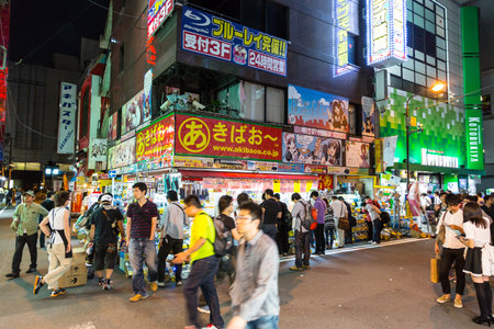 Tokyo Akihabara night viewのeditorial素材