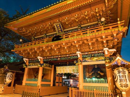 Japan Kanda Myojin night viewのeditorial素材