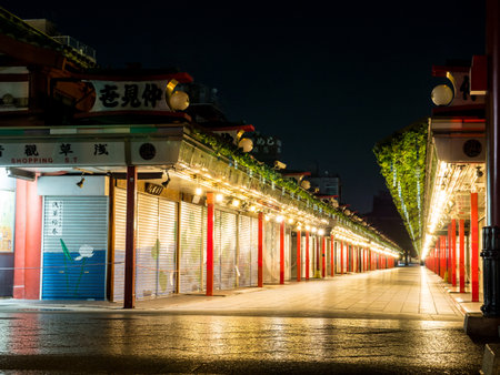 Japan Nakamise streetのeditorial素材