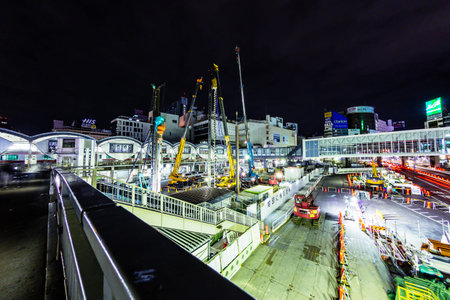 Tokyo shibuya night viewのeditorial素材