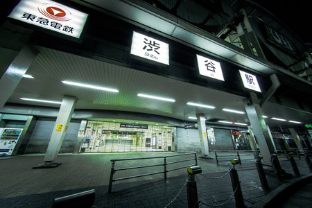 Tokyo shibuya night viewのeditorial素材