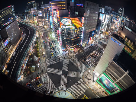Observation room night view in Japanのeditorial素材