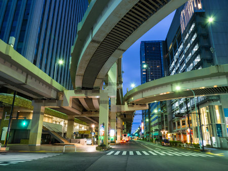 Junction in Japan Night viewのeditorial素材