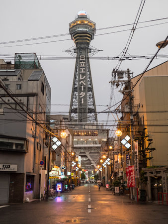 Osaka Tsutenkaku Night viewのeditorial素材