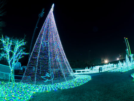 Amusement park in Japan Night viewのeditorial素材