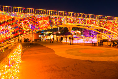 Amusement park in Japan Night viewのeditorial素材
