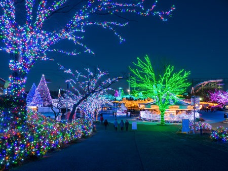 Amusement park in Japan Night viewのeditorial素材