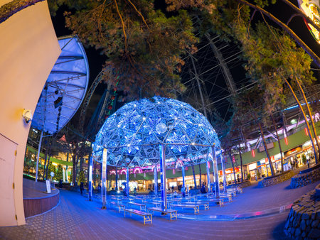 Amusement park in Japan Night viewのeditorial素材