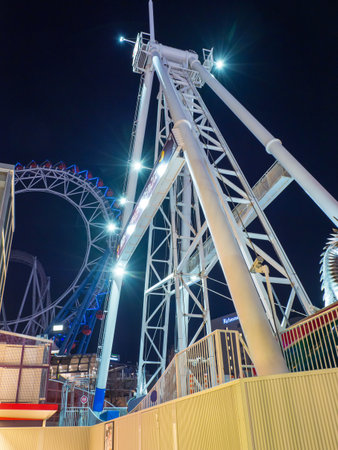 Amusement park in Japan Night viewのeditorial素材